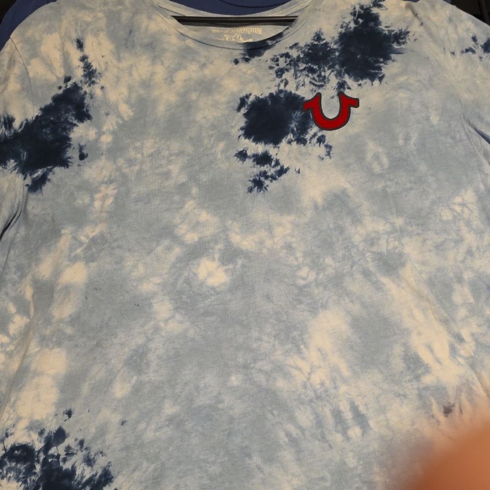 True Religion Blue Tie-Dye Short Sleeve Tee